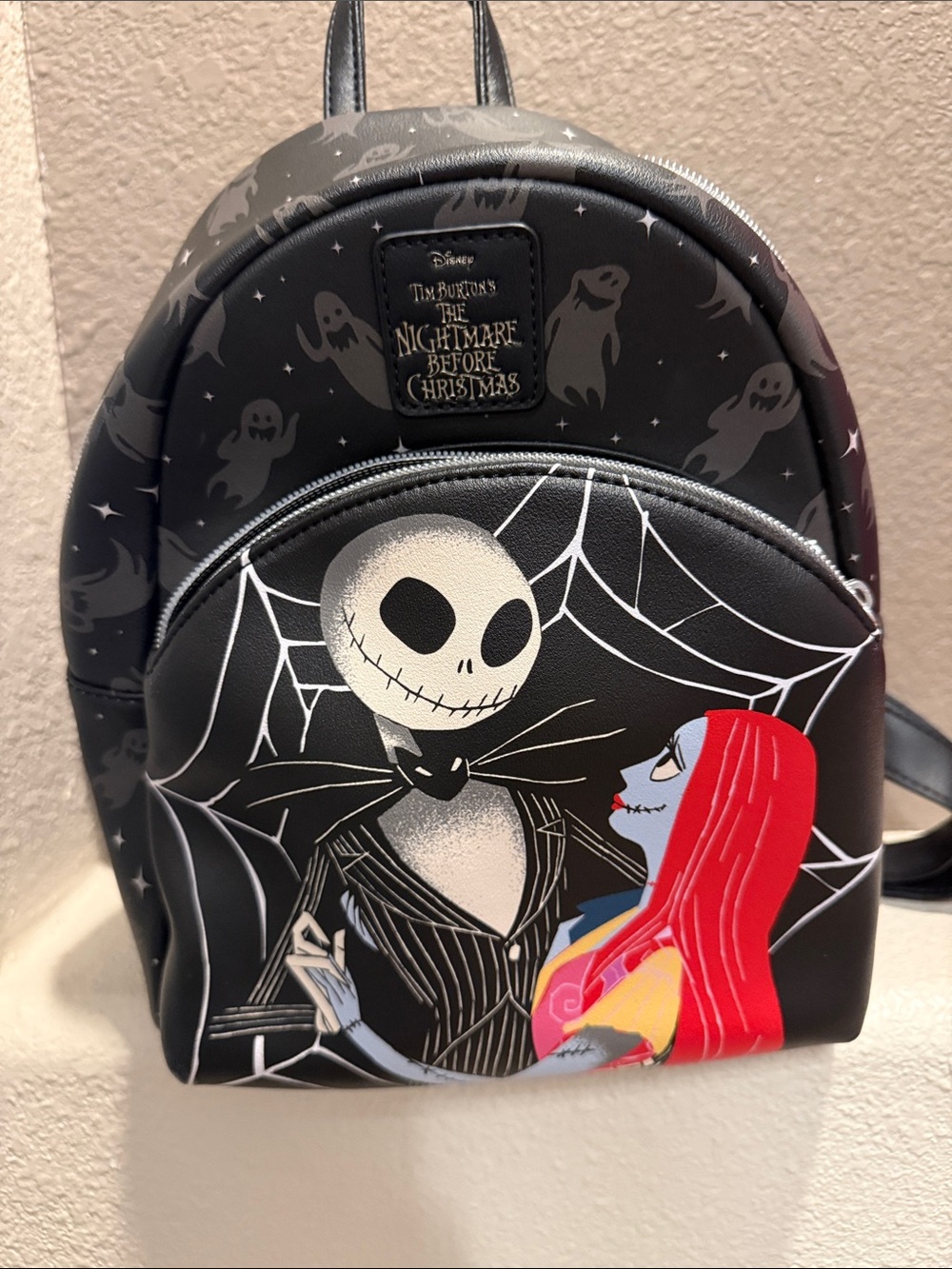 Loungefly The Nightmare Before Christmas Jack & Sally Black Red Mini Backpack